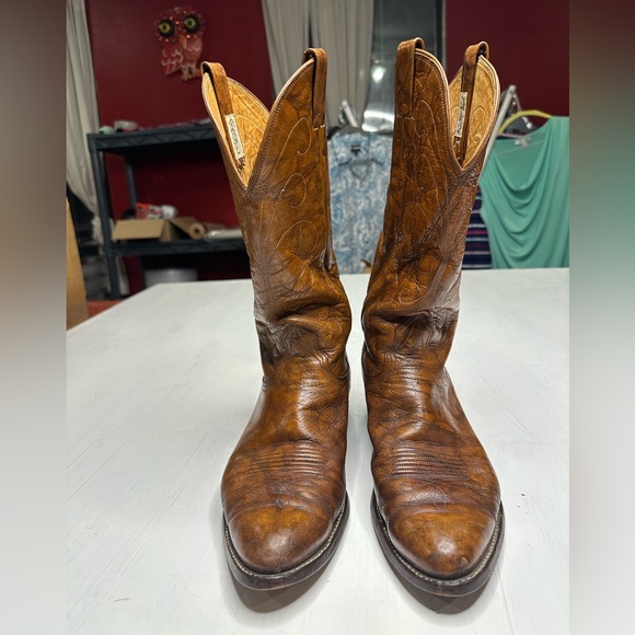 Vintage Nocona Boot Co. Cat Paw Heel G63497 Brown Cowboy Boots Men’s 8.5D USA - Picture 2 of 11
